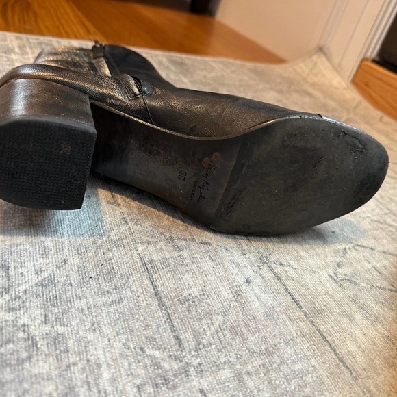 Henry Beguelin Leather Boots Black Silver Cap Toe 39 - Picture 9 of 12